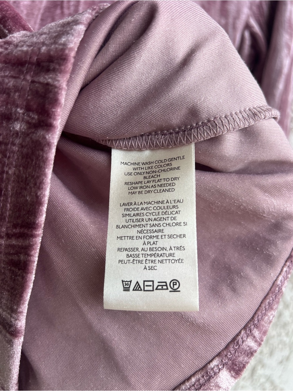Pilcro Velvet Short-Sleeve Mock Neck Top in Dusty Mauve - Picture 8 of 12